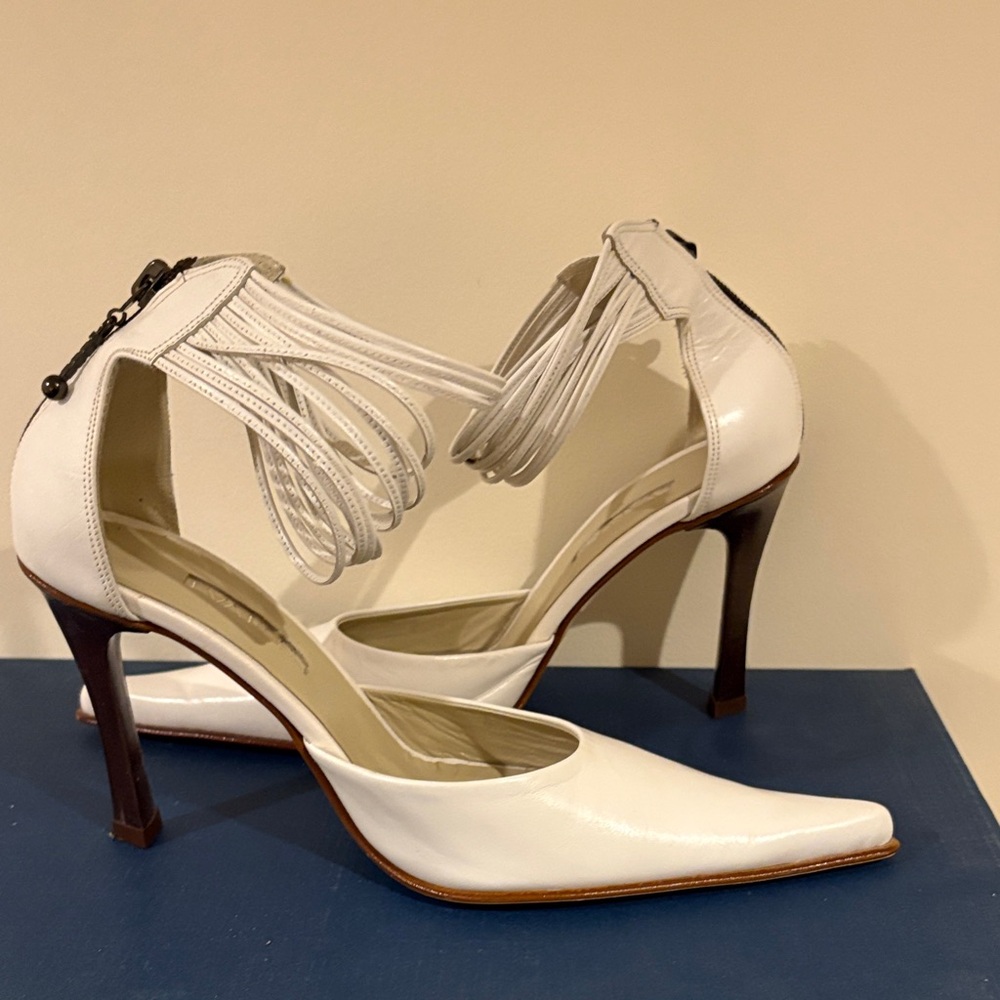 Chic White Strappy Heels